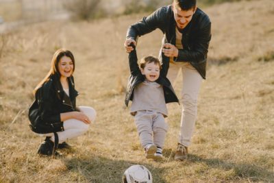 Family on a field